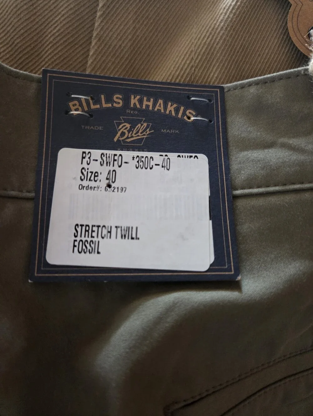 NWT Bills Khakis Stretch Twill Parker Chino Pants Green Men's 40 x 35  $248